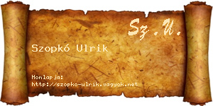Szopkó Ulrik névjegykártya